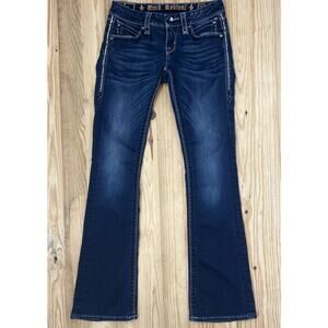 Rock Revival Jeans Women 26 Blue Leah Boot Cut Flap Embellished Ladies Pant